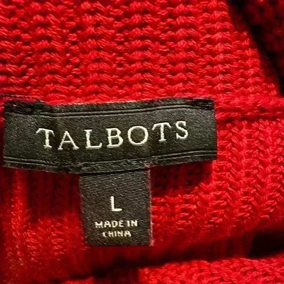 Talbots Marled Cowl Neck Sweater In Red Color Size L. - Picture 9 of 11